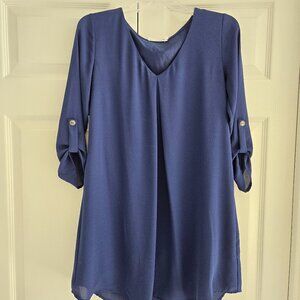 LUSH Tunic Dress in Small - Navy